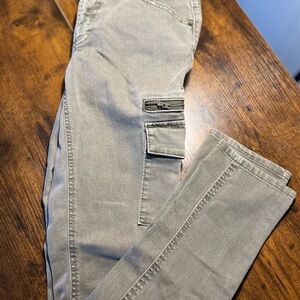 Army Green Cargo Skinny Pants